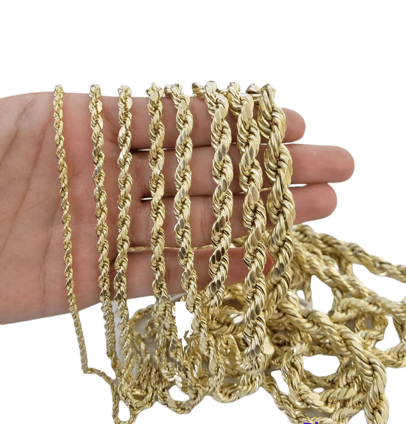 Real 10k Gold Rope Chain Necklace 18" - 30" Inch 3mm - 10mm Men & Women DISCOUNT - GoldenlinQ